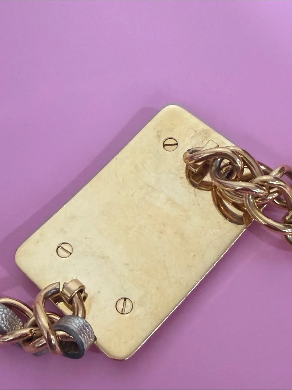 Dolce & Gabbana Gold Logo Plate Chain Belt